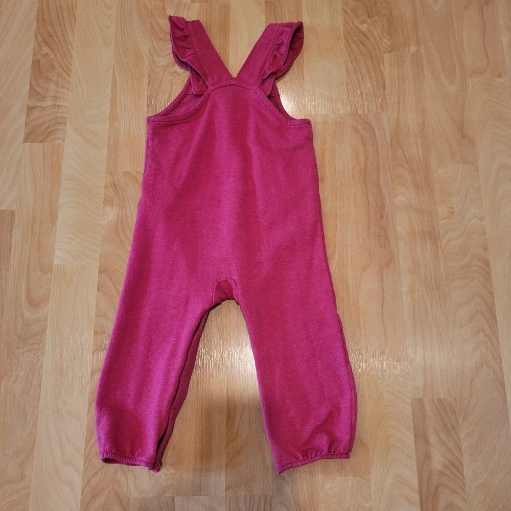 Carter's Red Flutter Ruffle Overalls Size 24 Months